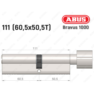 Циліндр ABUS BRAVUS 1000 Compact, з тумблером, 110 мм (60х50Т)
