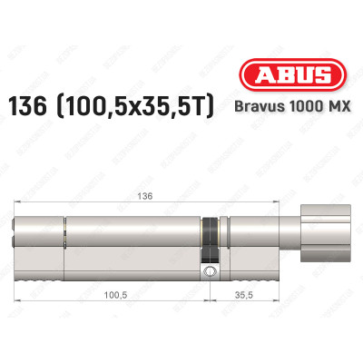 Циліндр ABUS BRAVUS 1000 MX, з тумблером, 135 (100x35T) Циліндр ABUS BRAVUS 1000 MX, з тумблером, 135 (100x35T)
