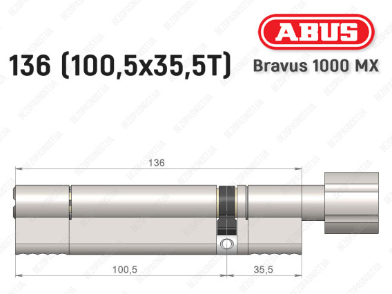 Циліндр ABUS BRAVUS 1000 MX, з тумблером, 135 (100x35T)