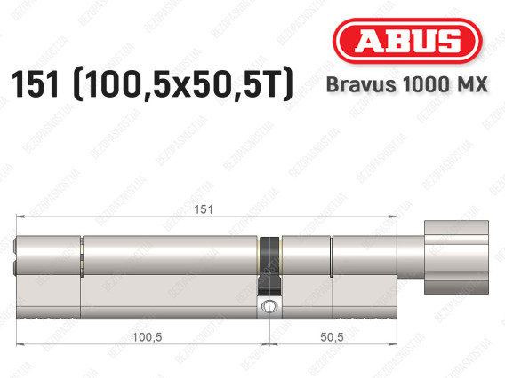Циліндр ABUS BRAVUS 1000 MX, з тумблером, 150 (100x50T)