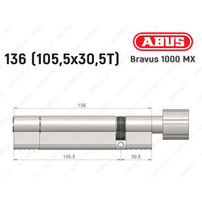Циліндр ABUS BRAVUS 1000 MX, з тумблером, 135 (105x30T)