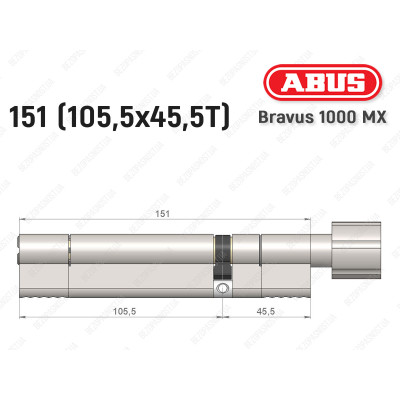 Циліндр ABUS BRAVUS 1000 MX, з тумблером, 150 (105x45T)