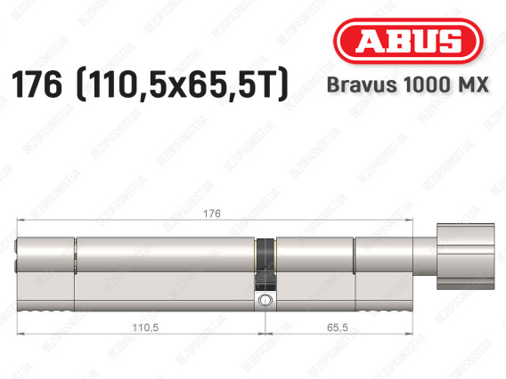 Циліндр ABUS BRAVUS 1000 MX, з тумблером, 175 (110x65T)
