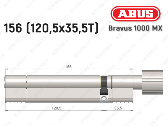 Циліндр ABUS BRAVUS 1000 MX, з тумблером, 155 (120x35T)