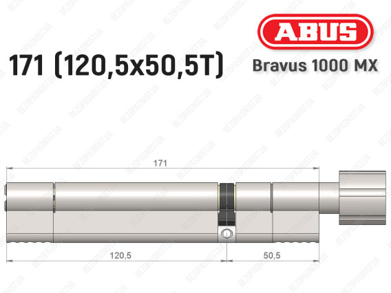 Циліндр ABUS BRAVUS 1000 MX, з тумблером, 170 (120x50T)