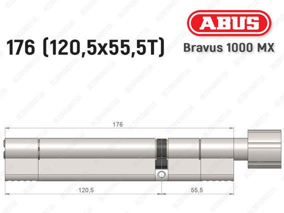 Циліндр ABUS BRAVUS 1000 MX, з тумблером, 175 (120x55T)