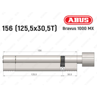 Циліндр ABUS BRAVUS 1000 MX, з тумблером, 155 (125x30T)