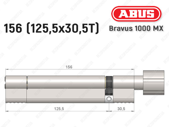 Циліндр ABUS BRAVUS 1000 MX, з тумблером, 155 (125x30T)