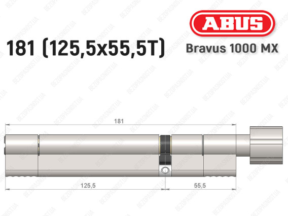 Циліндр ABUS BRAVUS 1000 MX, з тумблером, 180 (125x55T)