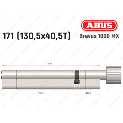 Цилиндр ABUS BRAVUS 1000 MX, с тумблером, 170 (130x40T) Цилиндр ABUS BRAVUS 1000 MX, с тумблером, 170 (130x40T)