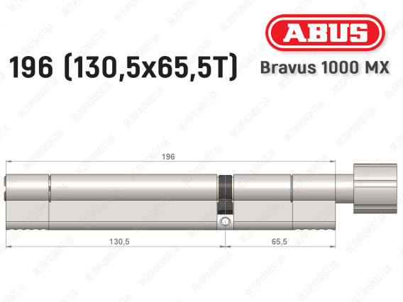 Циліндр ABUS BRAVUS 1000 MX, з тумблером, 195 (130x65T)