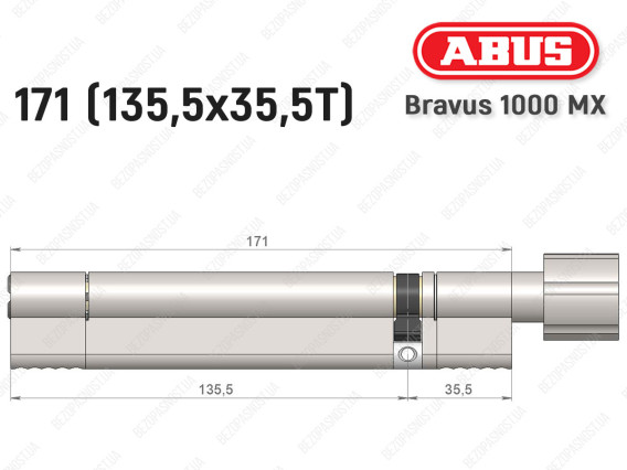 Циліндр ABUS BRAVUS 1000 MX, з тумблером, 170 (135x35T)