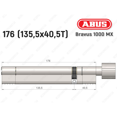 Циліндр ABUS BRAVUS 1000 MX, з тумблером, 175 (135x40T)