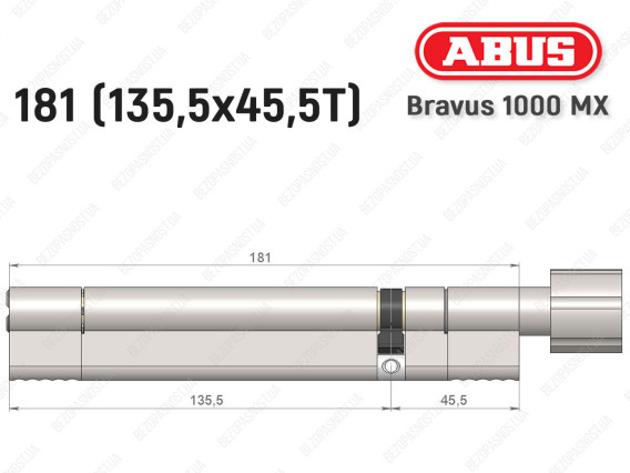 Циліндр ABUS BRAVUS 1000 MX, з тумблером, 180 (135x45T)