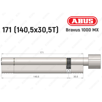 Циліндр ABUS BRAVUS 1000 MX, з тумблером, 170 (140x30T)