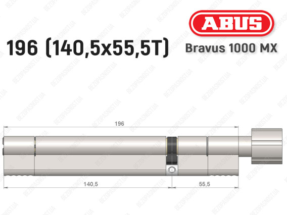 Циліндр ABUS BRAVUS 1000 MX, з тумблером, 195 (140x55T)