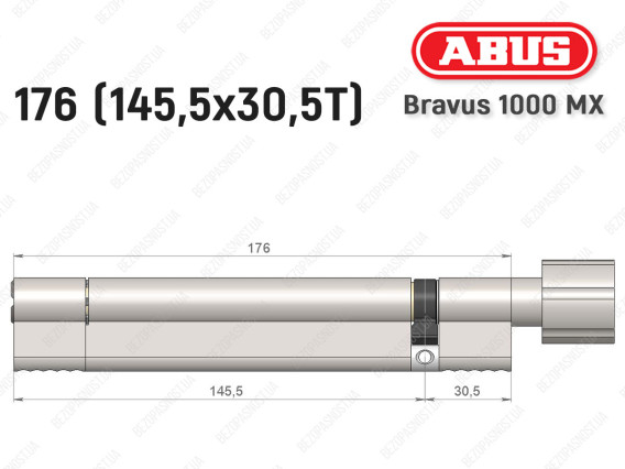 Циліндр ABUS BRAVUS 1000 MX, з тумблером, 175 (145x30T)