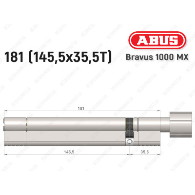 Циліндр ABUS BRAVUS 1000 MX, з тумблером, 180 (145x35T)