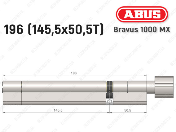 Циліндр ABUS BRAVUS 1000 MX, з тумблером, 195 (145x50T)