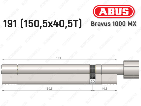 Цилиндр ABUS BRAVUS 1000 MX, с тумблером, 190 (150x40T)