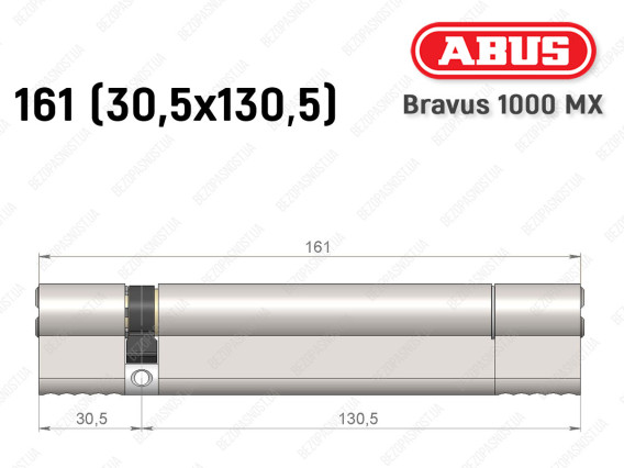 Циліндр ABUS BRAVUS 1000 MX, ключ-ключ, 160 (30x130)