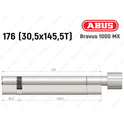 Циліндр ABUS BRAVUS 1000 MX, з тумблером, 175 (30x145T)