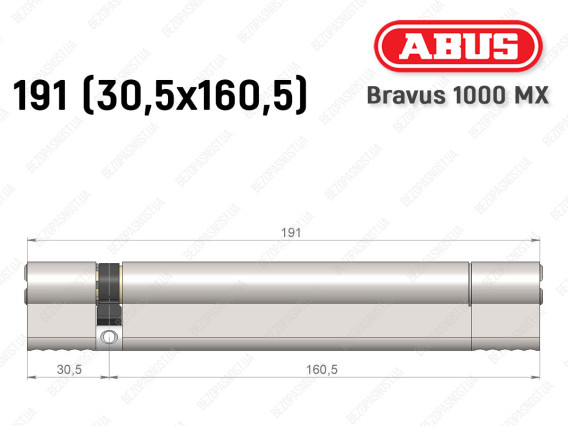 Цилиндр ABUS BRAVUS 1000 MX, ключ-ключ, 190 (30x160)