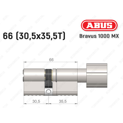 Цилиндр ABUS BRAVUS 1000 MX, с тумблером, 65 (30x35T)