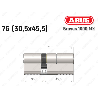 Цилиндр ABUS BRAVUS 1000 MX, ключ-ключ, 75 (30x45)