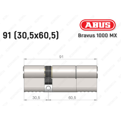 Циліндр ABUS BRAVUS 1000 MX, ключ-ключ, 90 (30x60)