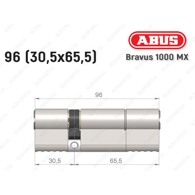 Цилиндр ABUS BRAVUS 1000 MX, ключ-ключ, 95 (30x65)