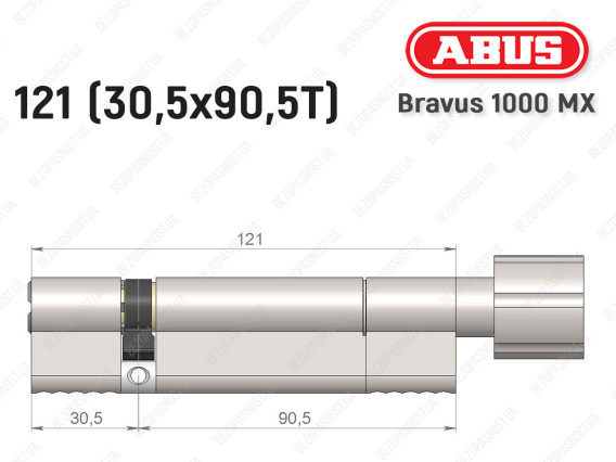 Циліндр ABUS BRAVUS 1000 MX, з тумблером, 120 (30x90T)