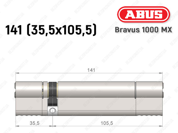 Циліндр ABUS BRAVUS 1000 MX, ключ-ключ, 140 (35x105)