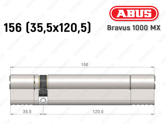 Циліндр ABUS BRAVUS 1000 MX, ключ-ключ, 155 (35x120)