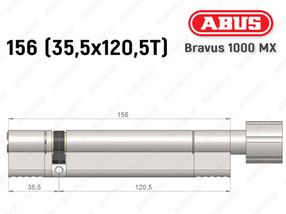 Циліндр ABUS BRAVUS 1000 MX, з тумблером, 155 (35x120T)