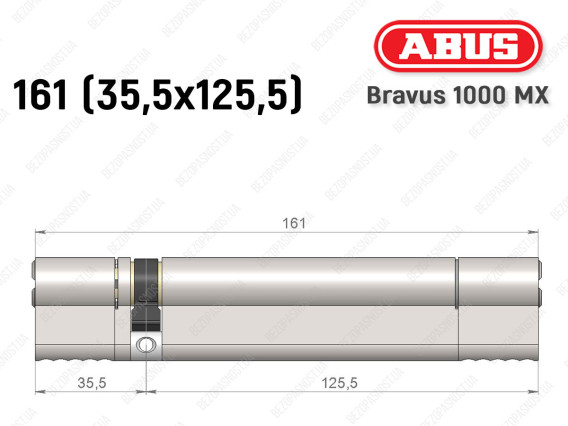Цилиндр ABUS BRAVUS 1000 MX, ключ-ключ, 160 (35x125)