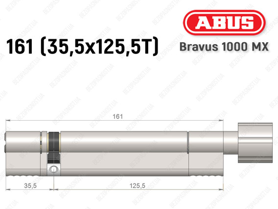 Циліндр ABUS BRAVUS 1000 MX, з тумблером, 160 (35x125T)
