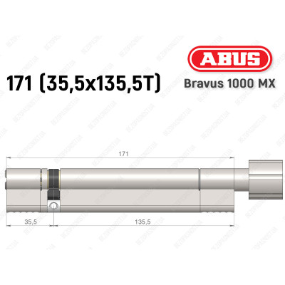 Цилиндр ABUS BRAVUS 1000 MX, с тумблером, 170 (35x135T) Цилиндр ABUS BRAVUS 1000 MX, с тумблером, 170 (35x135T)