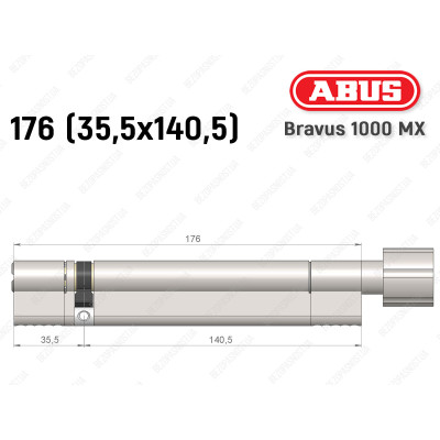 Циліндр ABUS BRAVUS 1000 MX, з тумблером, 175 (35x140T)