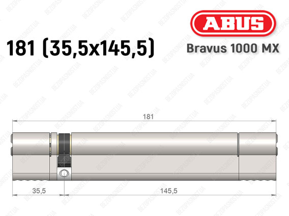 Цилиндр ABUS BRAVUS 1000 MX, ключ-ключ, 180 (35x145)