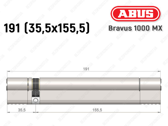 Цилиндр ABUS BRAVUS 1000 MX, ключ-ключ, 190 (35x155)