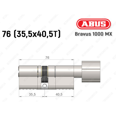 Циліндр ABUS BRAVUS 1000 MX, з тумблером, 75 (35x40T)