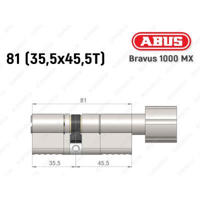 Циліндр ABUS BRAVUS 1000 MX, з тумблером, 80 (35x45T)