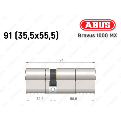 Цилиндр ABUS BRAVUS 1000 MX, ключ-ключ, 90 (35x55)