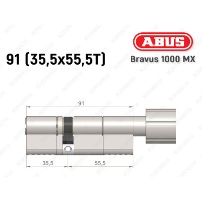 Циліндр ABUS BRAVUS 1000 MX, з тумблером, 90 (35x55T)