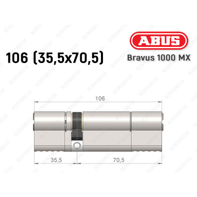 Циліндр ABUS BRAVUS 1000 MX, ключ-ключ, 105 (35x70) Циліндр ABUS BRAVUS 1000 MX, ключ-ключ, 105 (35x70)