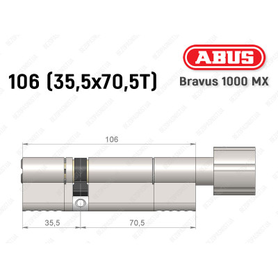Циліндр ABUS BRAVUS 1000 MX, з тумблером, 105 (35x70T)