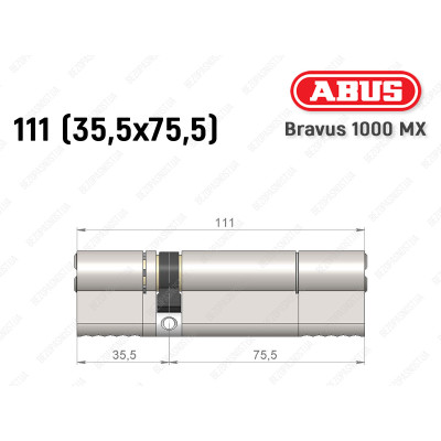 Цилиндр ABUS BRAVUS 1000 MX, ключ-ключ, 110 (35x75)