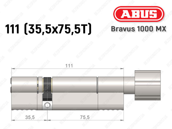 Цилиндр ABUS BRAVUS 1000 MX, с тумблером, 110 (35x75T)