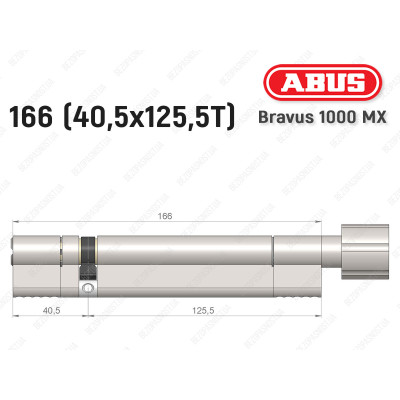 Циліндр ABUS BRAVUS 1000 MX, з тумблером, 165 (40x125T)